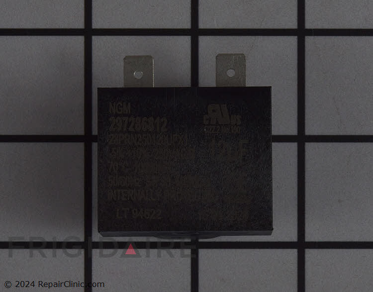 Frigidaire 297286812 refrigerator run capacitor, 12µF 250V